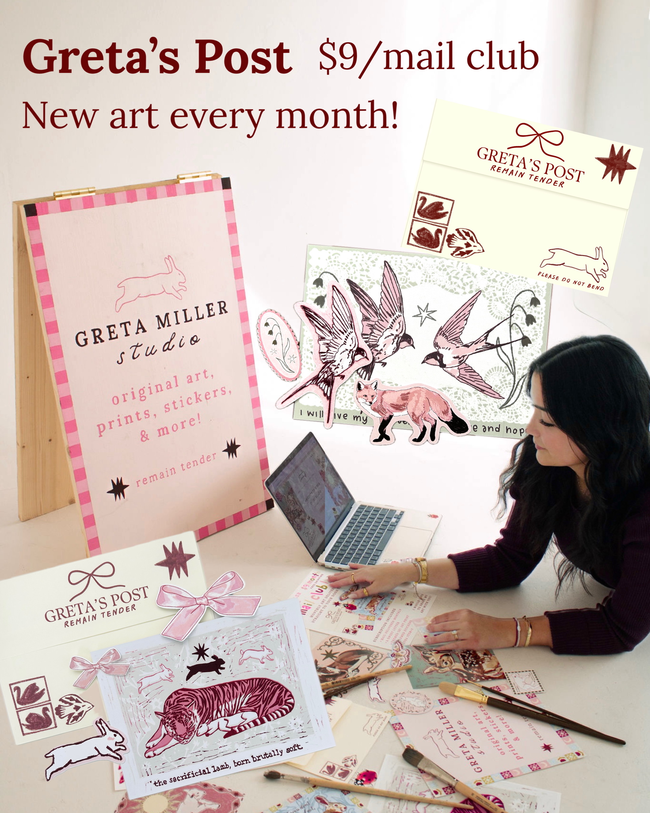 Greta's Post Snail Mail Club - New Art Every Month
